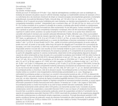 Avocat Adrian Toni Neacșu: „Revoluția de la Curtea de Apel Ploiești continuă. Un alt judecător sfidează soluțiile Înaltei Curți privind Hotărârea 32 de anulare a alegerilor.”
