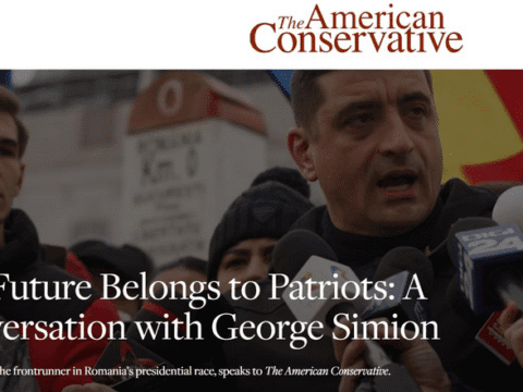 „Viitorul aparține patrioților”, susține candidatul AUR la prezidențiale, George Simion, într-un interviu acordat publicației „The American Conservative”