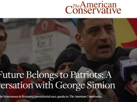 „Viitorul aparține patrioților”, susține candidatul AUR la prezidențiale, George Simion, într-un interviu acordat publicației „The American Conservative”