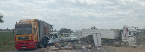 Blocaj după o coliziune dură. Traficul este perturbat serios.