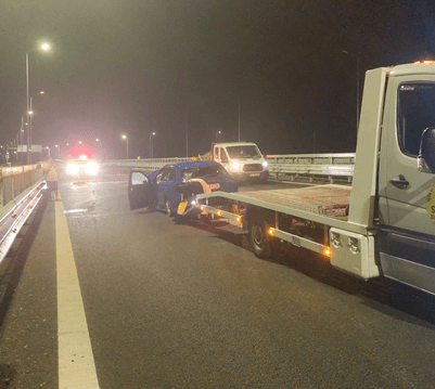 Accident pe autostradă la ieșirea din Focșani spre Garoafa, noaptea trecută.