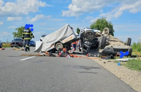 Video. Accident cu opt victime între Bizighești și Tișița. Trafic parțial blocat.