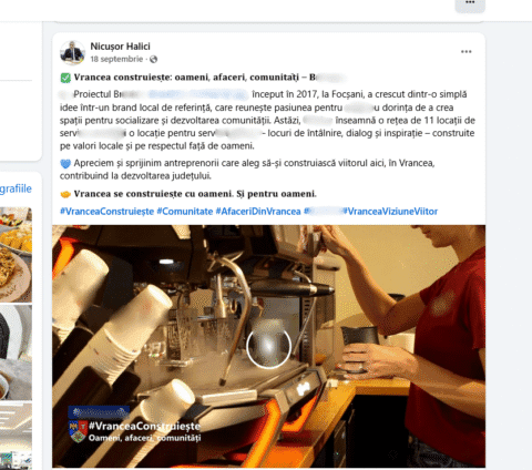 E corect ca Primăria Focșani și Consiliul Județean Vrancea să folosească resurse de la buget pentru a face reclamă unor firme private?